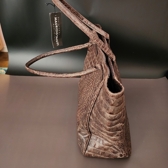 Maurizio Taiuti Dark Brown Crocodile-Embossed Tote - Picture 7 of 8